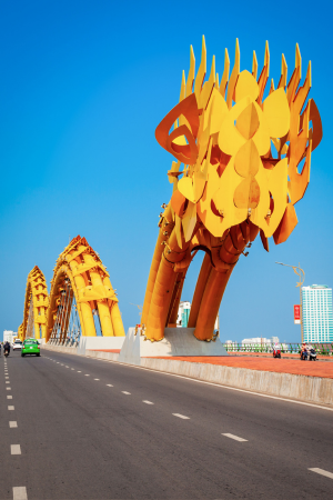 Da Nang coastal city and Dragon Bridge